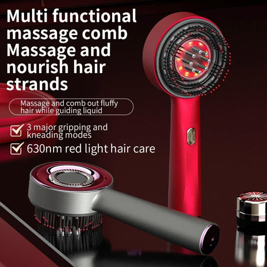 TrichoGlow™ 630nm Red Light Hair Growth Comb – Electric Scalp Massager & Oil Applicator